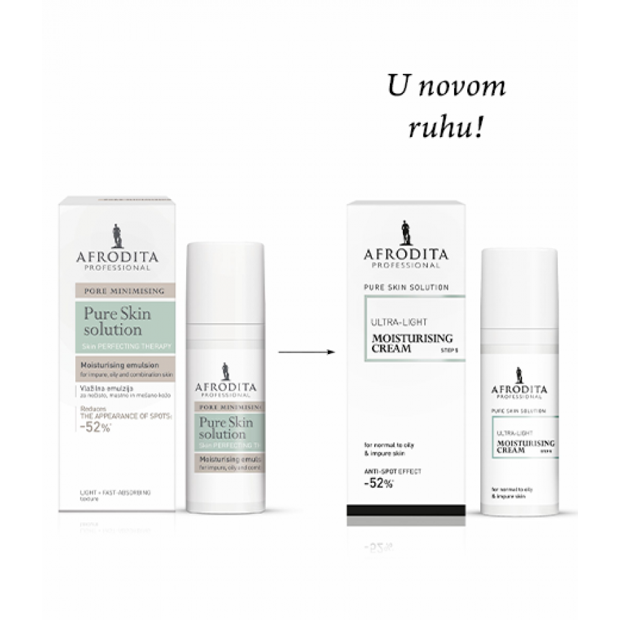 AFRODITA PURE SKIN SOLUTION ULTRA LAGANA HIDRATANTNA KREMA - EMULZIJA