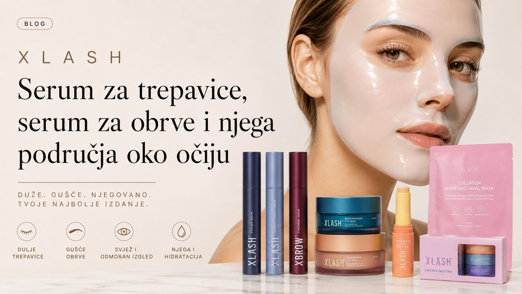 XLASH – serum za trepavice, serum za obrve i njega područja oko očiju