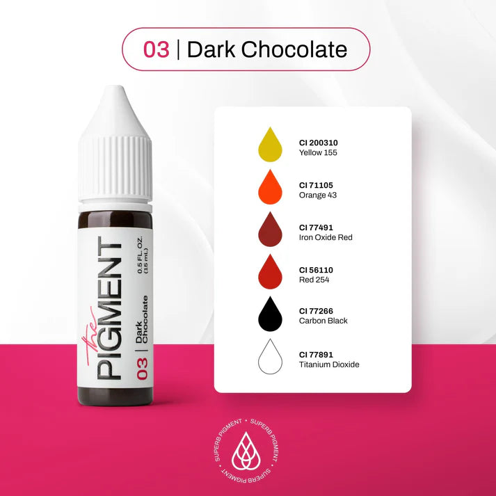03 Dark Chocolate pigment – neutralno-topla nijansa za PMU profesionalce