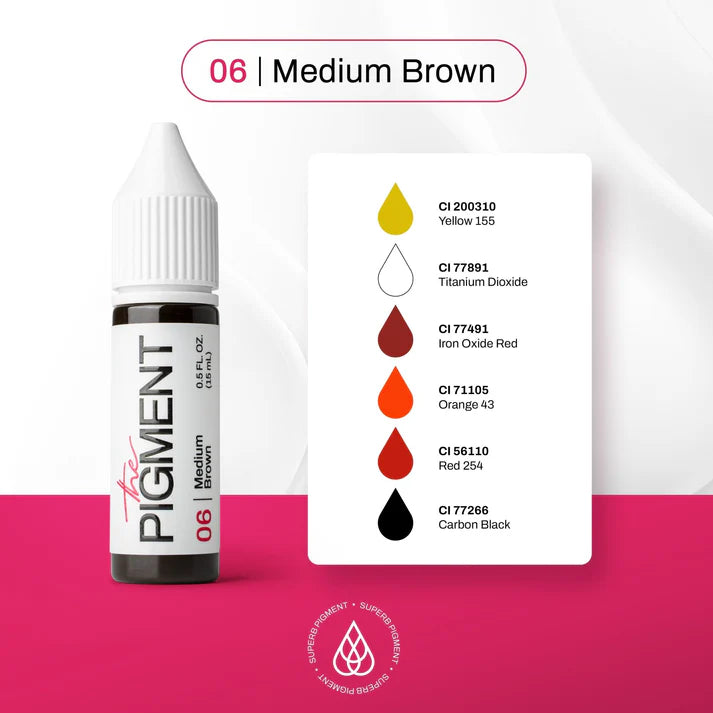 Hibridni pigment 06 Medium Brown za profesionalne PMU tretmane