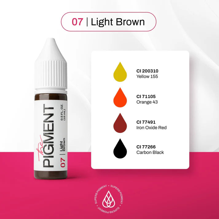 Pigment za obrve 07 Light Brown – topla smeđa nijansa