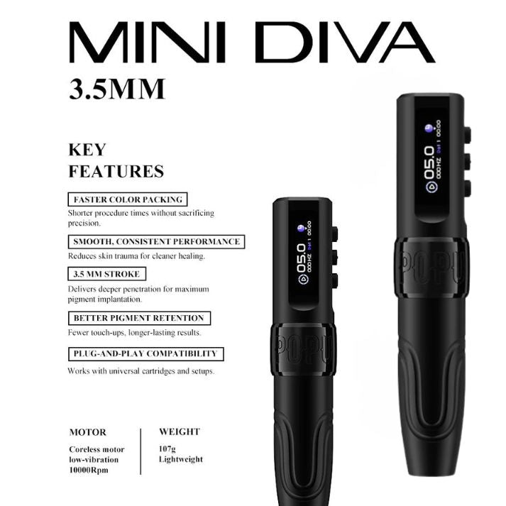 POPU DIVA bežični PMU uređaj od zrakoplovnog aluminija s hodom od 3.5 mm